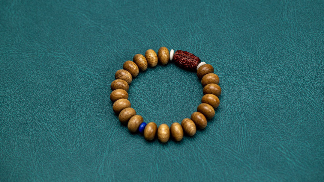 Fulfillment of wishes-Aged golden nanmu bracelet-Feng Shui bracelet includes box and bag