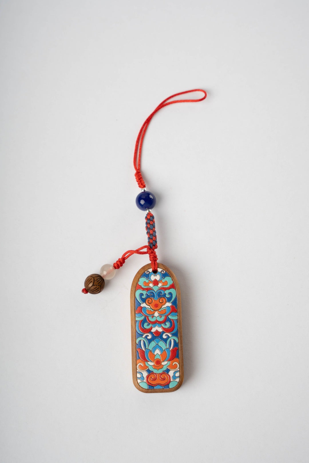 Green Sandalwood "Auspicious Wish" Plaque Fengshui phone strap