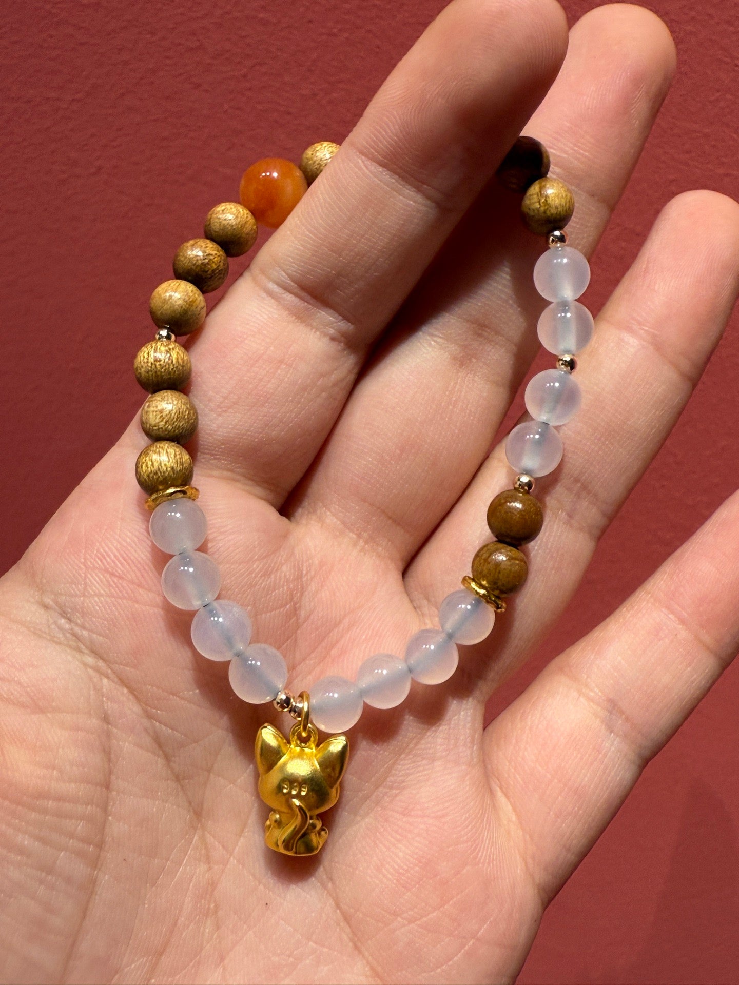 Golden Nanmu "Spirit Fox" Fengshui bracelet Friendship bracelet lucky bracelet