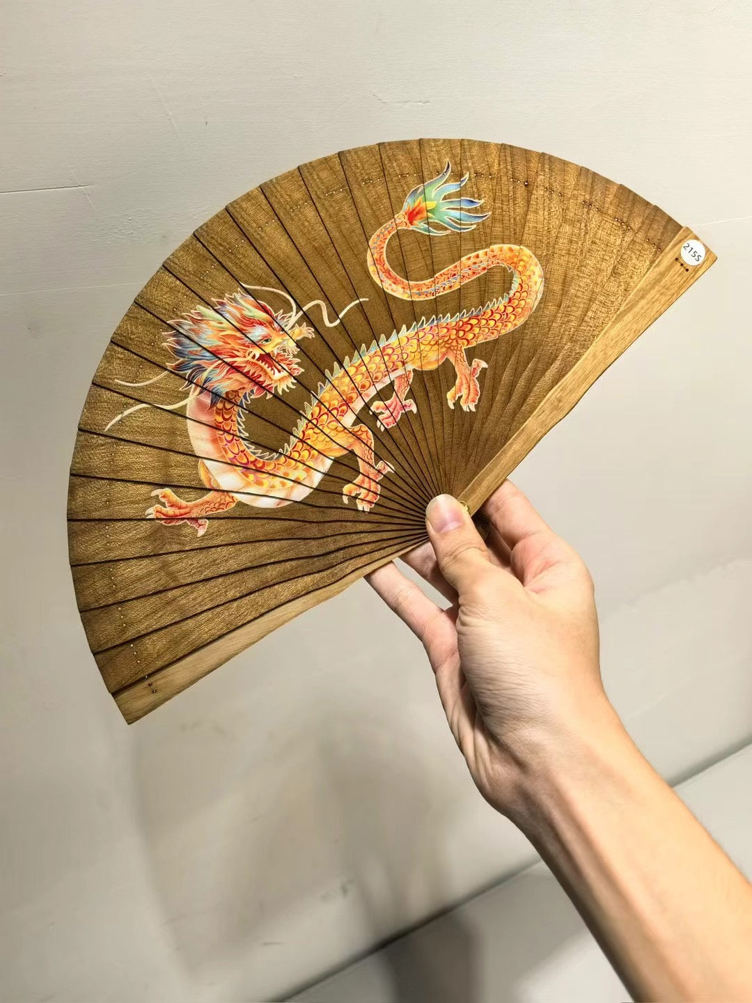 Intricately Carved Golden Phoebe Wooden Fans