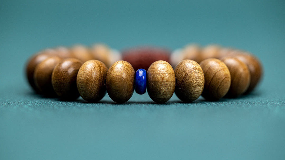 Fulfillment of wishes-Aged golden nanmu bracelet-Feng Shui bracelet includes box and bag