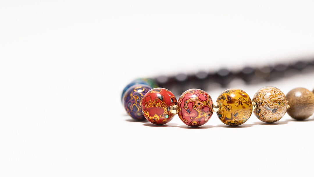 Starlit Brilliance with Lacquer Finish Bracelet-Good Luck Feng Shui Bracelet package with box and bag