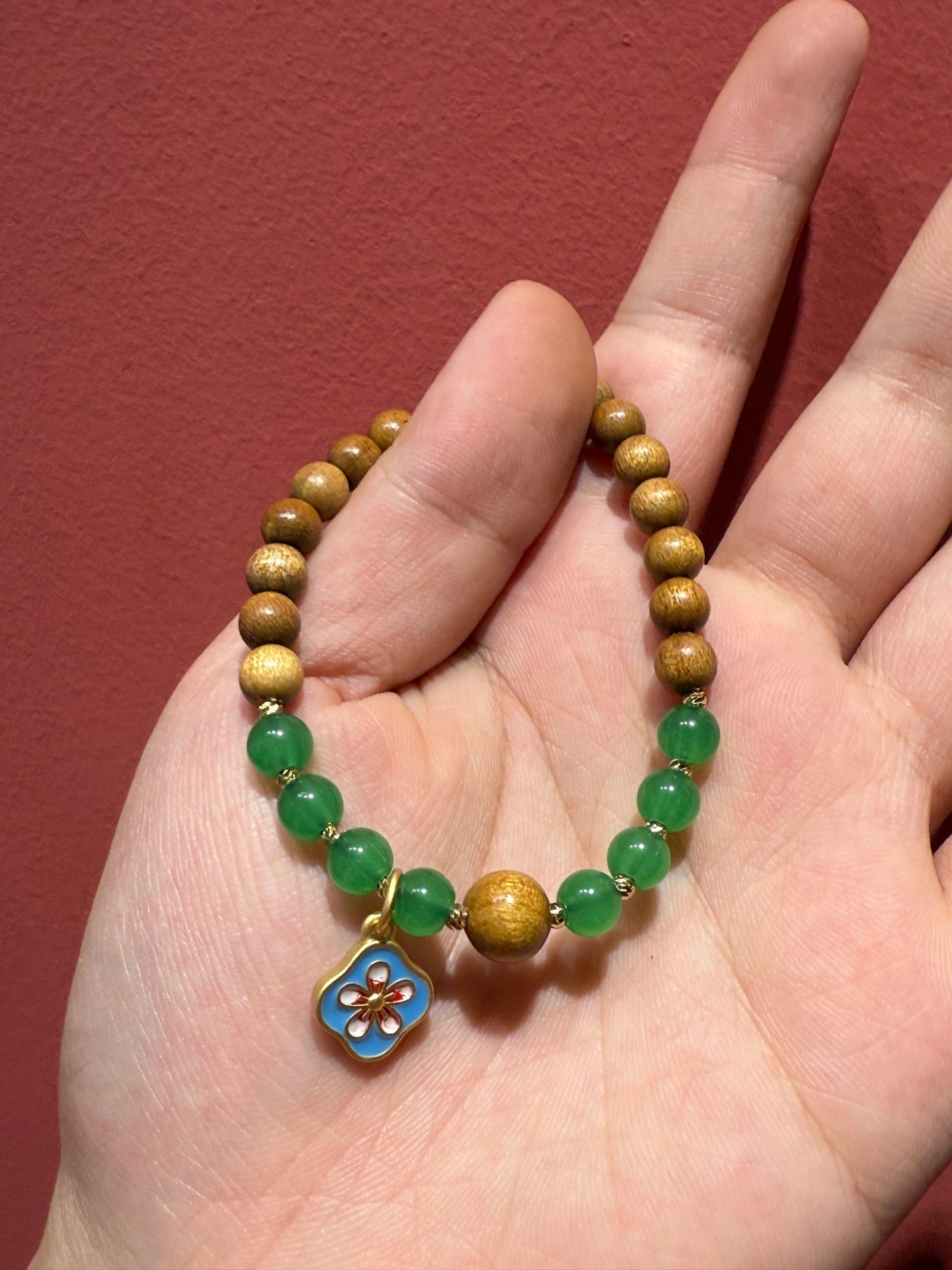 Golden Nanmu "Blossoming Splendor" Good luck bracelet Fengshui Bracelet