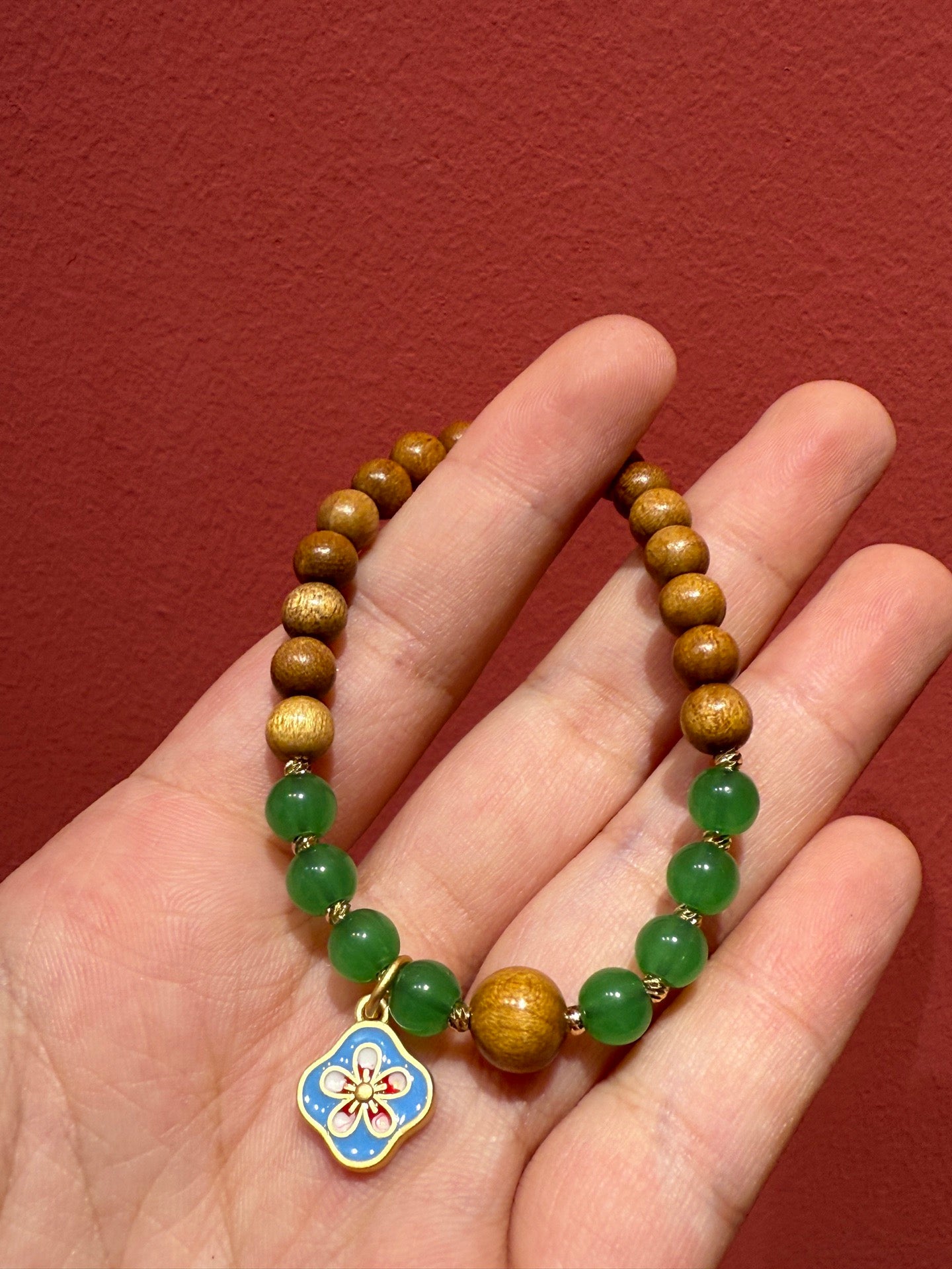 Golden Nanmu "Blossoming Splendor" Good luck bracelet Fengshui Bracelet