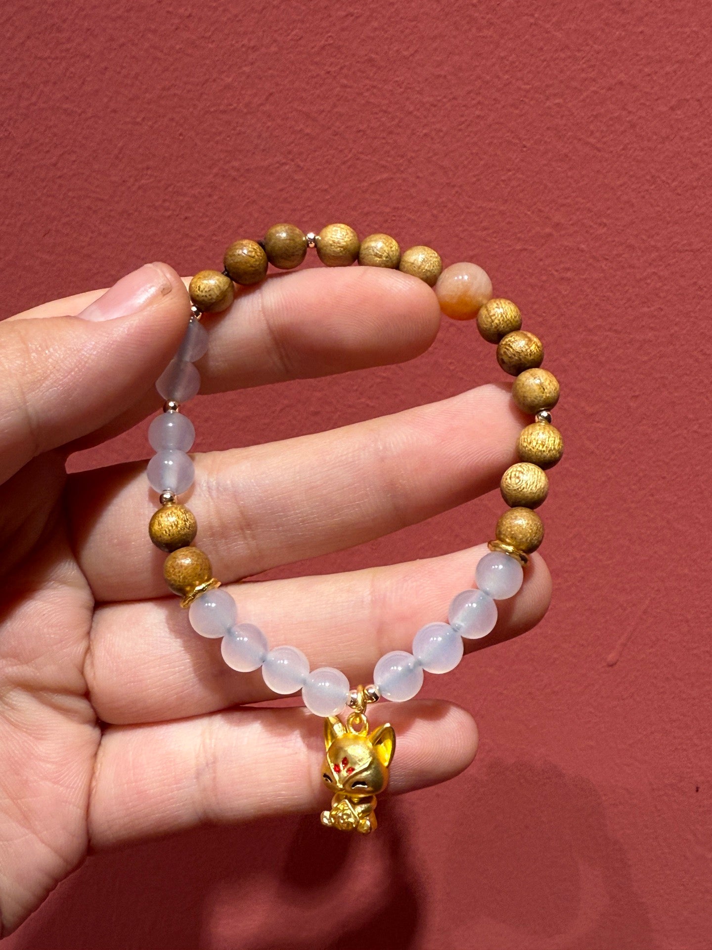 Golden Nanmu "Spirit Fox" Fengshui bracelet Friendship bracelet lucky bracelet