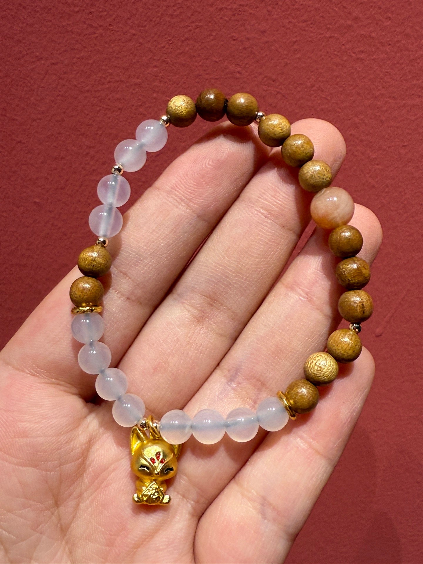 Golden Nanmu "Spirit Fox" Fengshui bracelet Friendship bracelet lucky bracelet